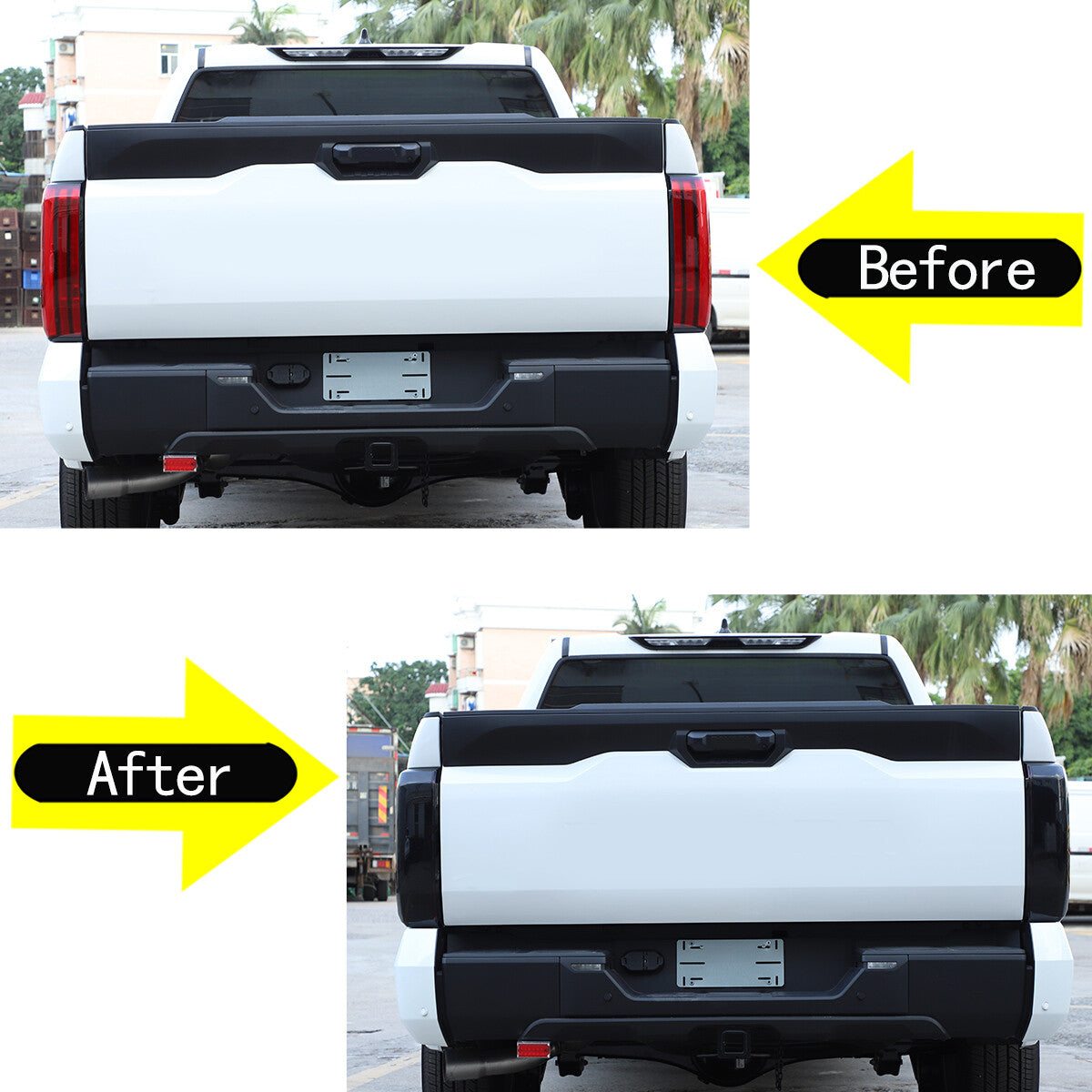 Smoked Blackout Tail Light Lamp Cover Bezel Overlay Trim For Toyota Tundra 2022+ 3