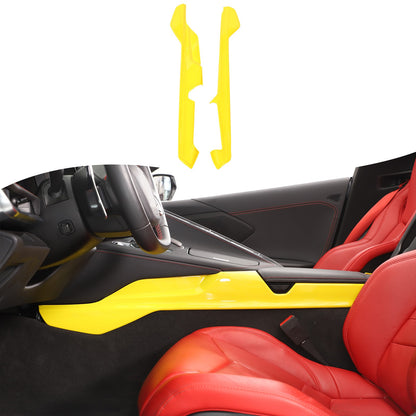 Yellow ABS Center Console Lower Armrest Box Panel Trim For Corvette C8 2020+ 10