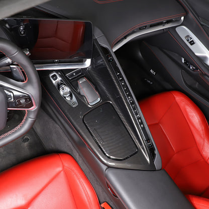 ABS Carbon Fiber Center Console Frame Trim Cover For Corvette C8 2020-2025 US 9