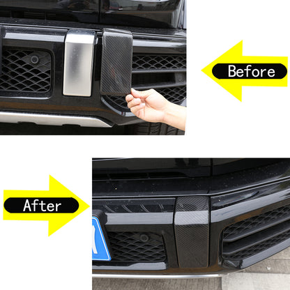 Real Carbon Fiber Front Bumper Decorative Cover Trim For Benz G Class G63 19-24 3