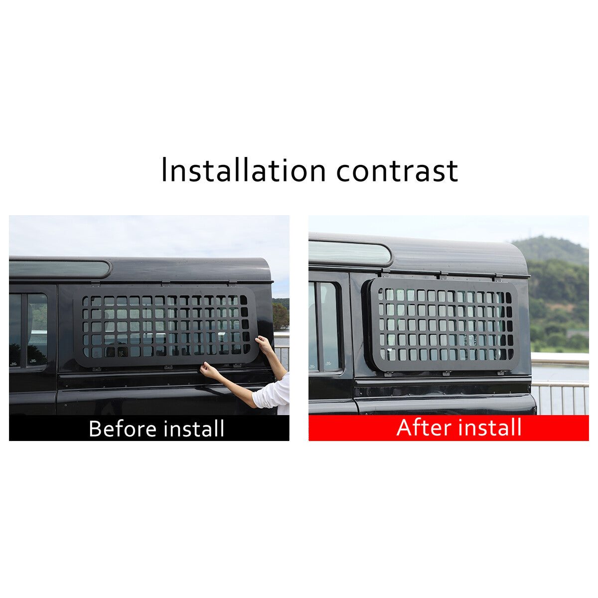 Rear Side Window Molle Panel Bracket Guard For Land Rover Defender 2004-2019 US 3