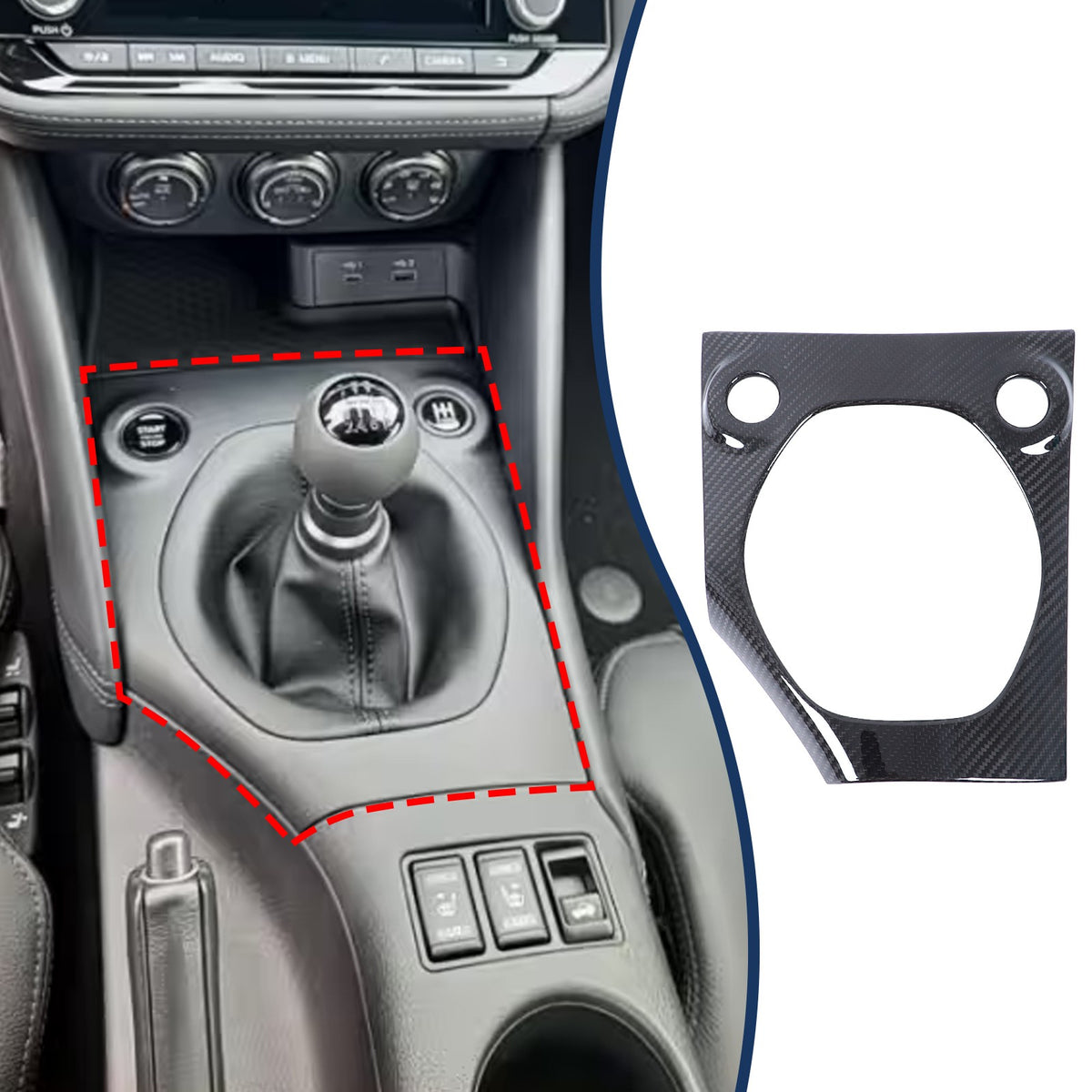 Real Carbon Fiber Center Console Gear Shift Base Trim For Nissan 400Z RZ34 MT US 13