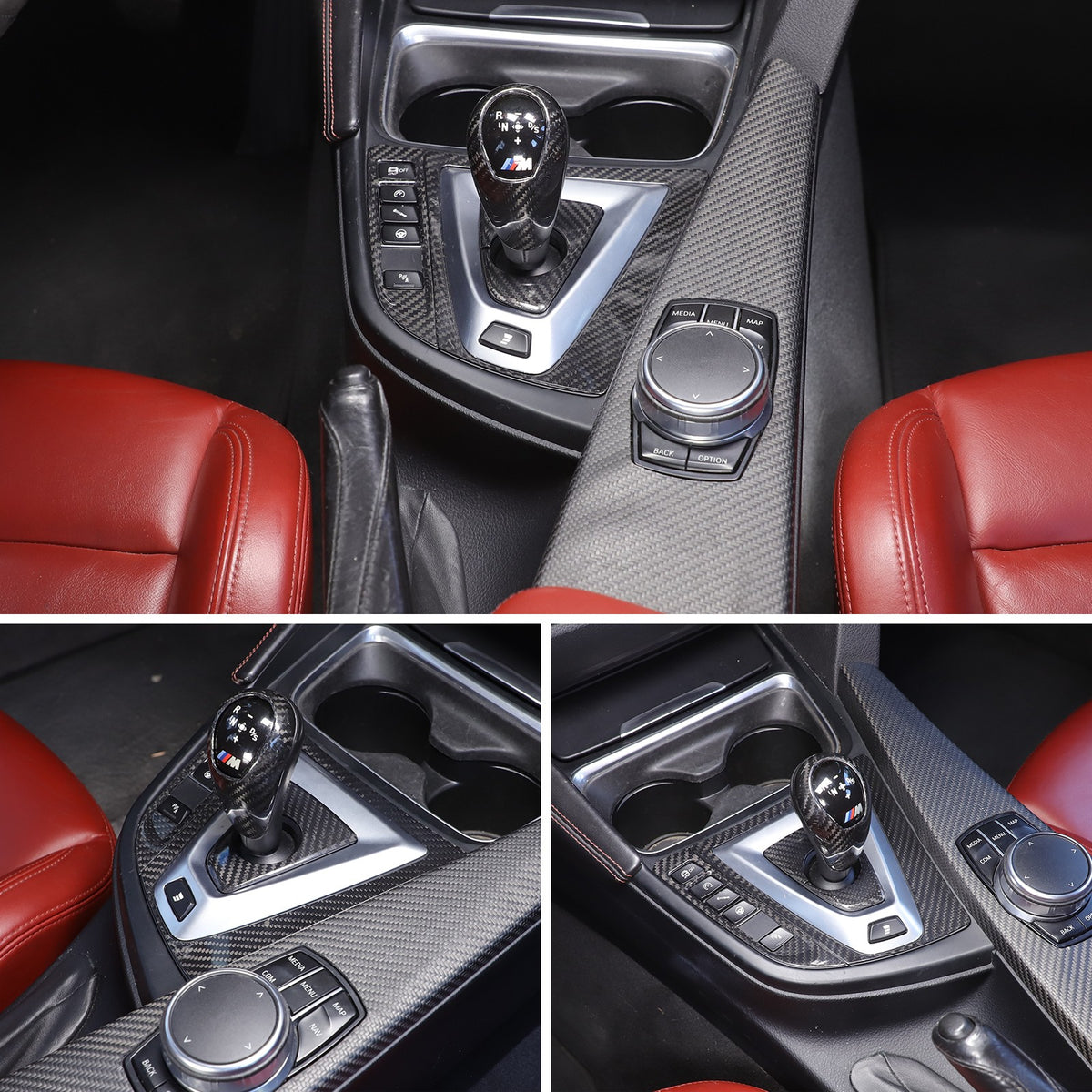 Real Carbon Fiber Center Console Panel Trim Set For BMW M3/M4 F80/F82 2014-2019 11