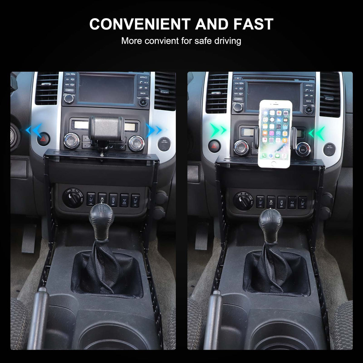 Center Molle Panel Digital Device Mount Clip For Nissan Frontier D40 2009-2017 10