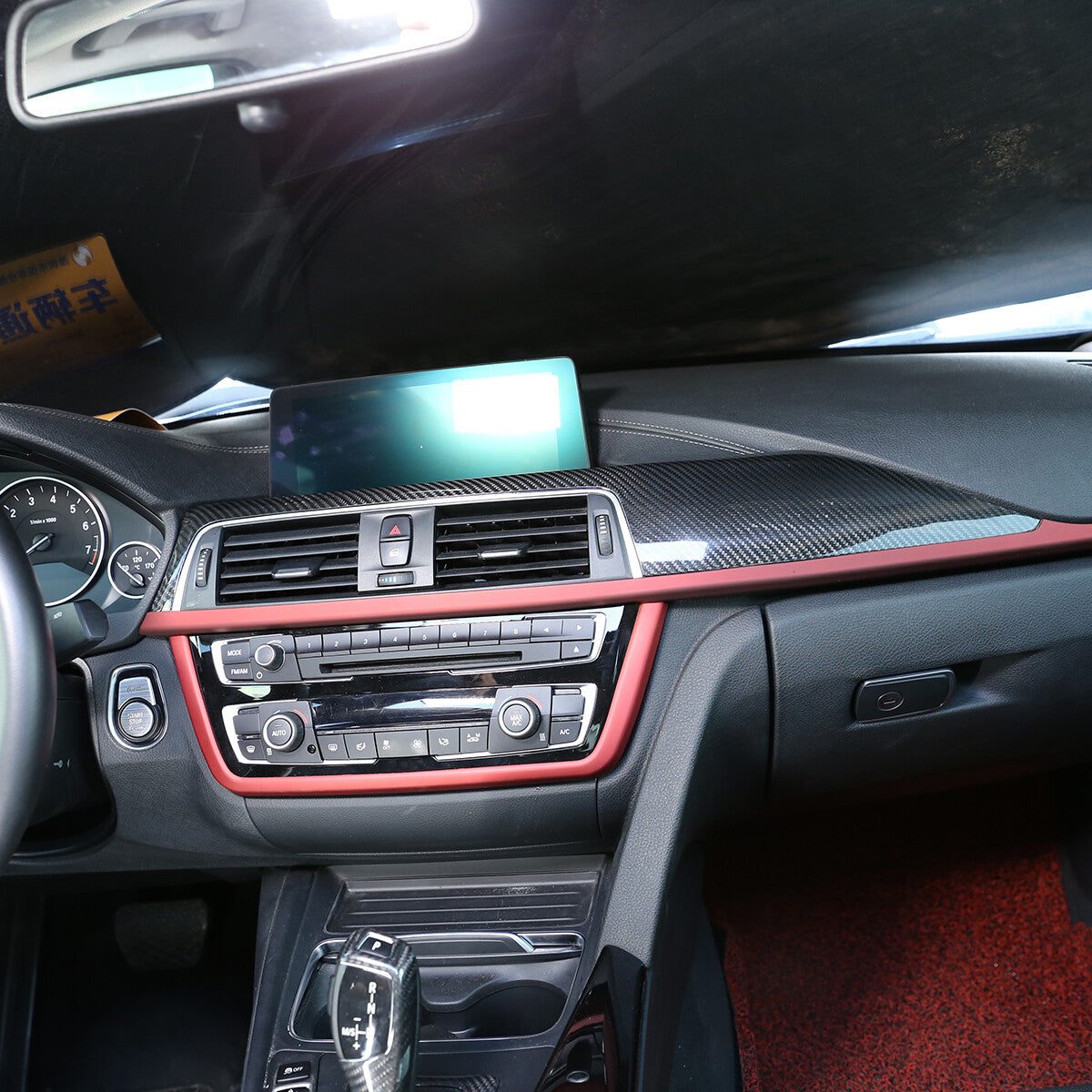 Real Carbon Fiber Interior Dashboard Center Trim for BMW 3 Series F30 F34 14-18 7