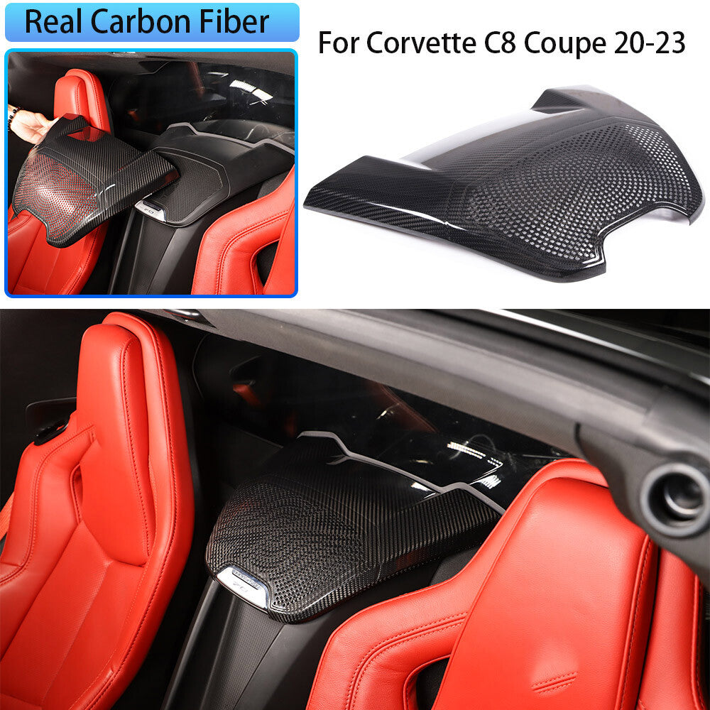 Real Carbon Fiber Rear Speaker Upper Panel Trim For Corvette C8 Coupe Z06 US 2