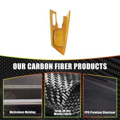 Real Carbon Fiber Center Console Gear Shift Panel Cover For Corvette C8 2020-25 22