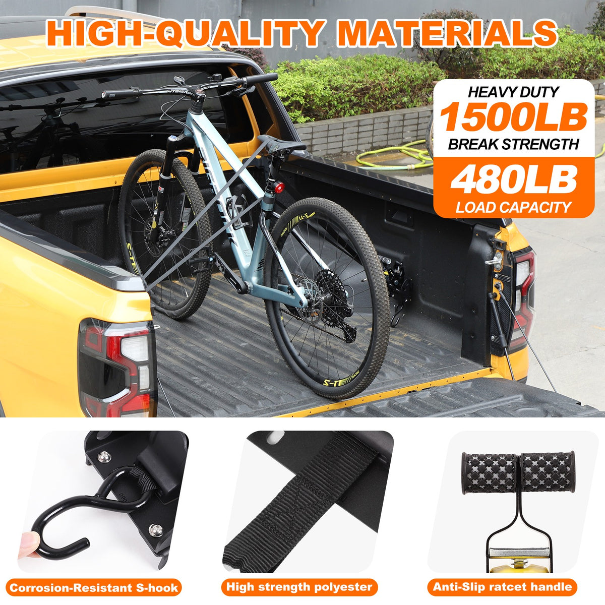 Carbon Steel Truck Bed Tie Down Ratchet Strap Trim For Ford Ranger T9 2023+ 9