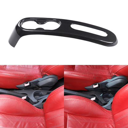 Real Carbon Fiber Handbrake & Cup Holder Panel Trim For Fiat 500 312 2007-2015 8
