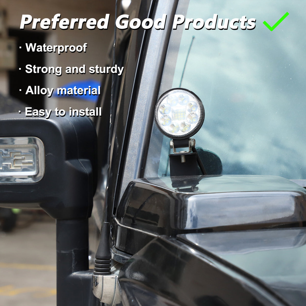 Front Hood Spotlight Black Metal Mount Bracket For Hummer H2 2003-2009 US 4
