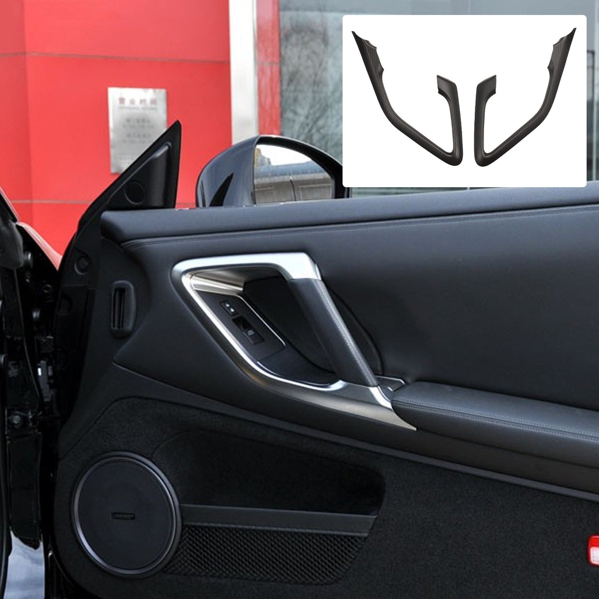 Matte Real Carbon Fiber Inner Door Handle Trim For Nissan GTR R35 2008‑2016 12