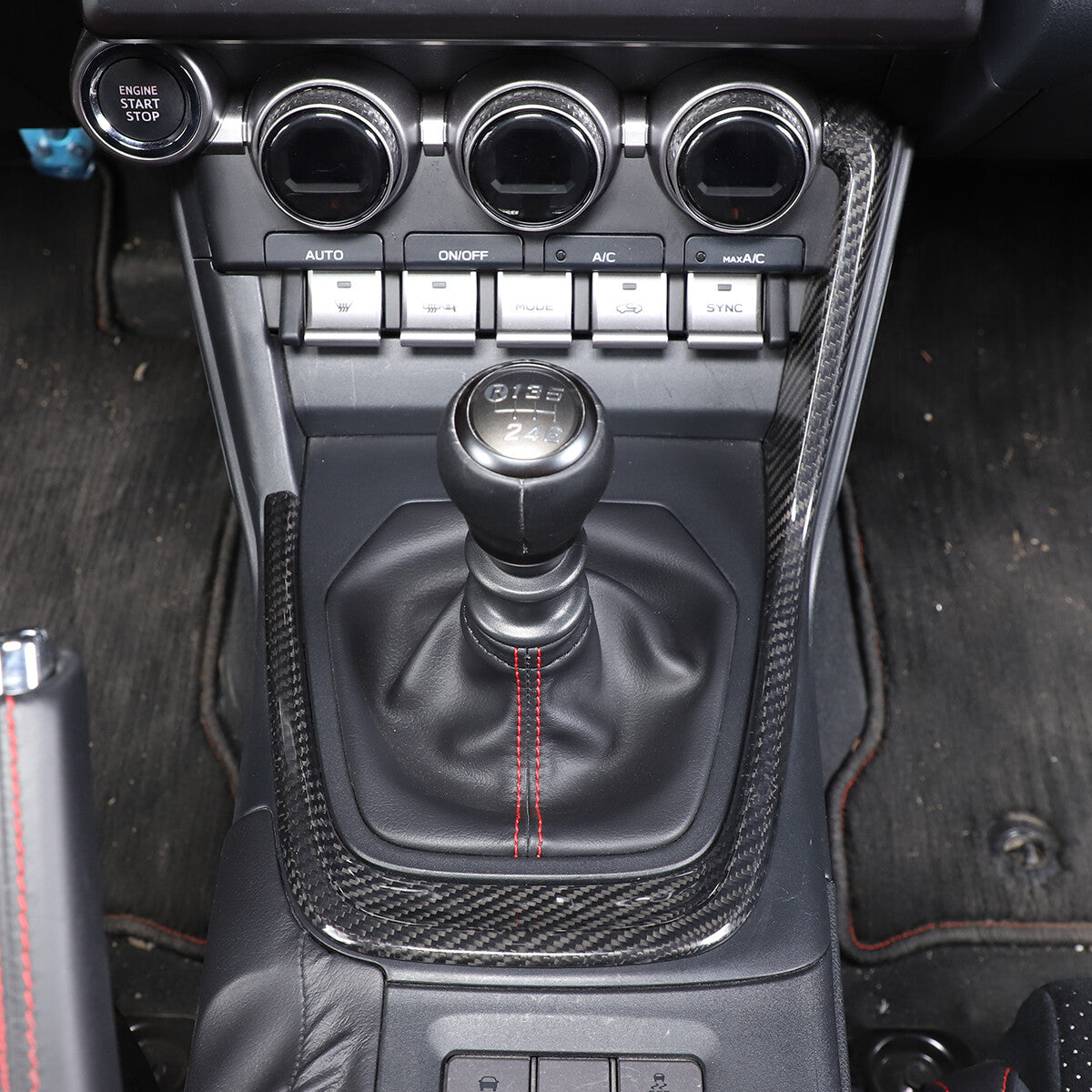 For Subaru BRZ 2022 Center Control Console Gear Shifter Trim Frame Carbon Fiber 11