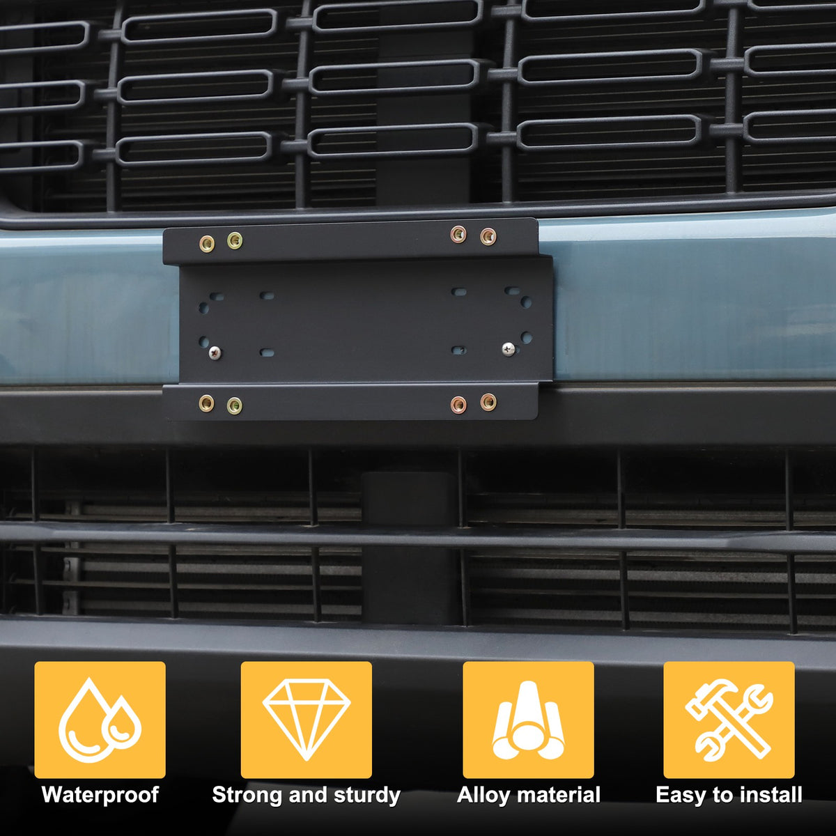 Carbon Steel License Plate Frame Trim For Ford Maverick 2022+ (US Version) 19
