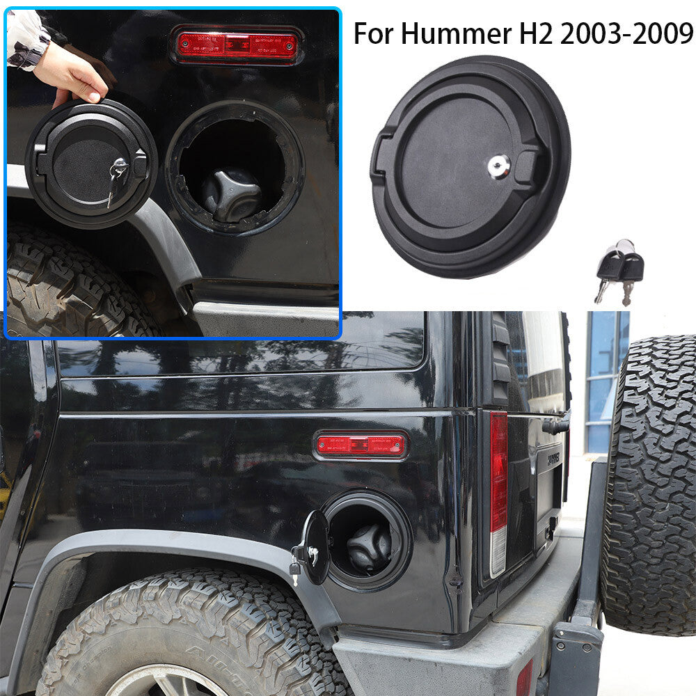 Locking Fuel Door Black Gas Tank Cap Cover Lock Key For Hummer H2 2003-2009 22