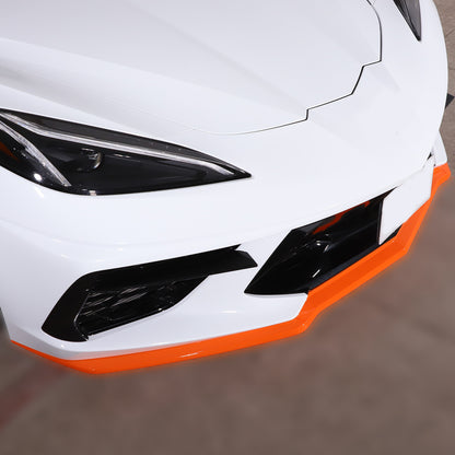 Orange Front Bumper Lip Spoiler For Corvette C8 2020-2025 8