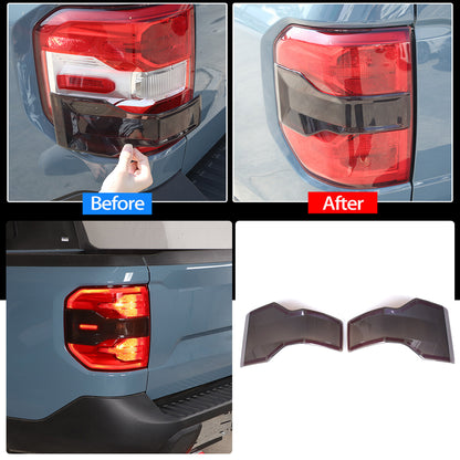 Smoked Black Front Rear Tail Light Emblem Cover Trim Set For Ford Maverick 22+ 8