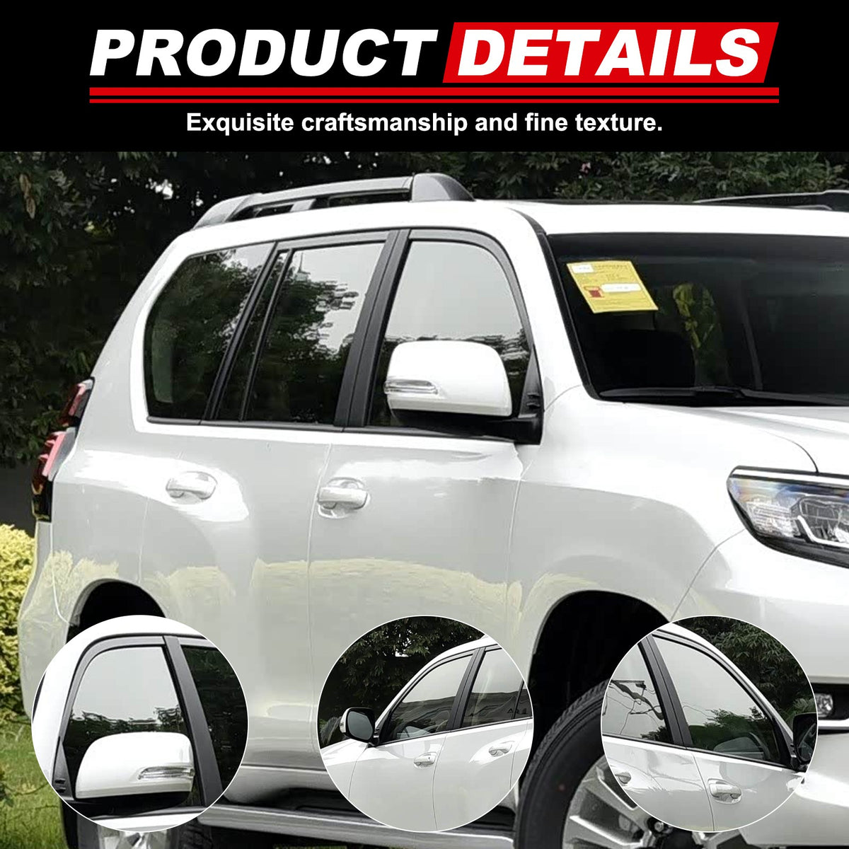Front Door Window Visor Sunshade Sun Cover For Toyota Prado J150 2010-2023 12
