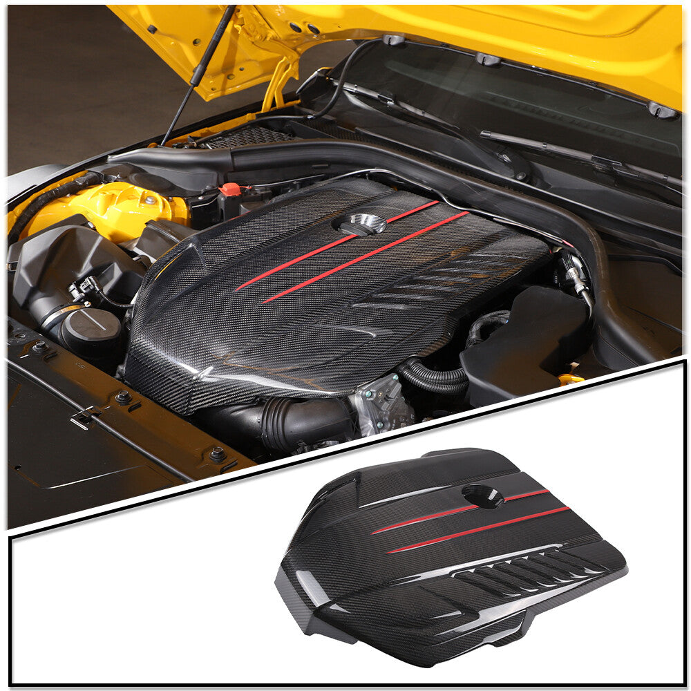 Real Carbon Fiber Replacement Front Engine Cover Shield For Toyota Supra 19-24 2