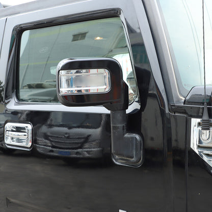 Glossy Black Side Door Mirror Cover Trims Moulding For 2003-09 Hummer H2 SUV SUT 11