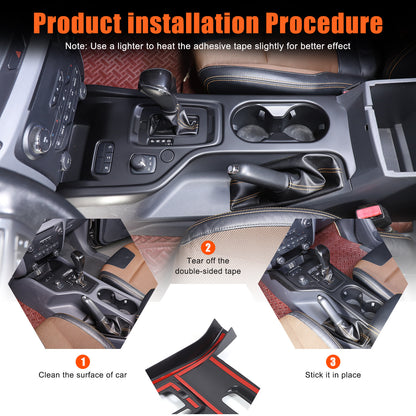 Carbon fiber color Button Gear Panel Cover For Ford Ranger 2015-2021 6