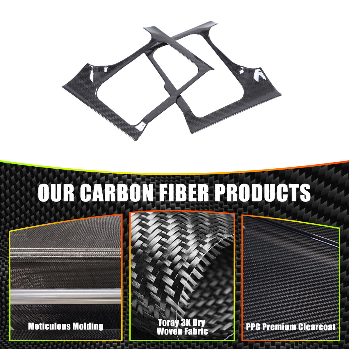 Real Carbon fiber Door Lock Button Trim For Nissan GTR R35 2008-2016 12