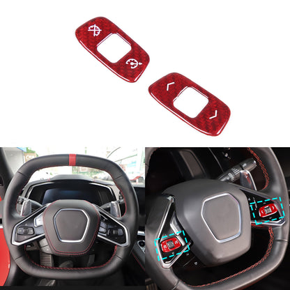 Red Real Carbon Fiber Full Interior Set Decor Trim Kit for Corvette C8 20-25 - Styles 51-55 20