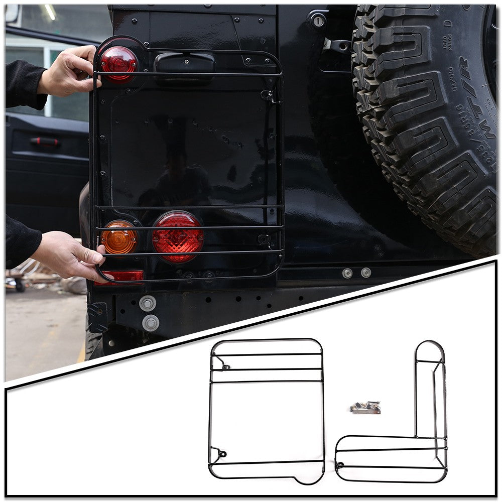 Silver Taillight Lamp Decor Cover Guards For Land Rover Defender L316 2004-2018 7