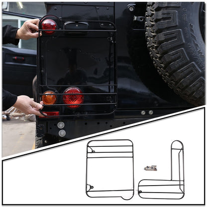 Silver Taillight Lamp Decor Cover Guards For Land Rover Defender L316 2004-2018 7