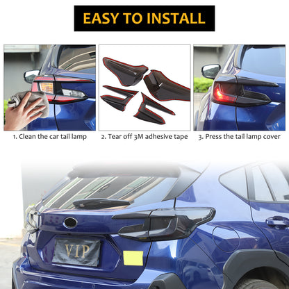 Smoked Black Rear Tail Light Guard Decor Cover Trim For Subaru Crosstrek 24+ US 6