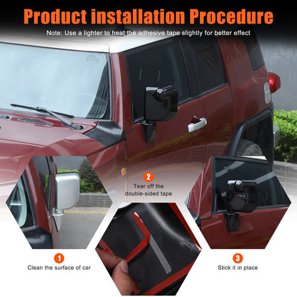 Glossy Piano Black ABS Side Mirror Cover Trim For Toyota FJ Cruiser 2007-2021 24