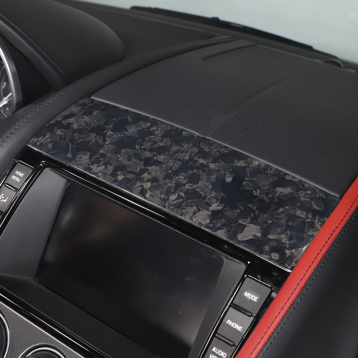 Forged Carbon Fiber Navigation Screen Top Panel For Jaguar F-TYPE 2013-2022 7