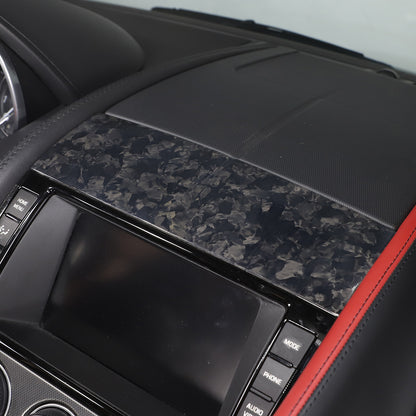 Forged Carbon Fiber Navigation Screen Top Panel For Jaguar F-TYPE 2013-2022 7