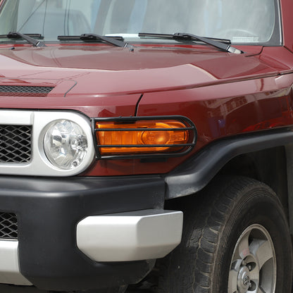 For Toyota FJ Cruiser 07-21 Black Steel Front Fog Light Bumper Lamp Cover Trim 10