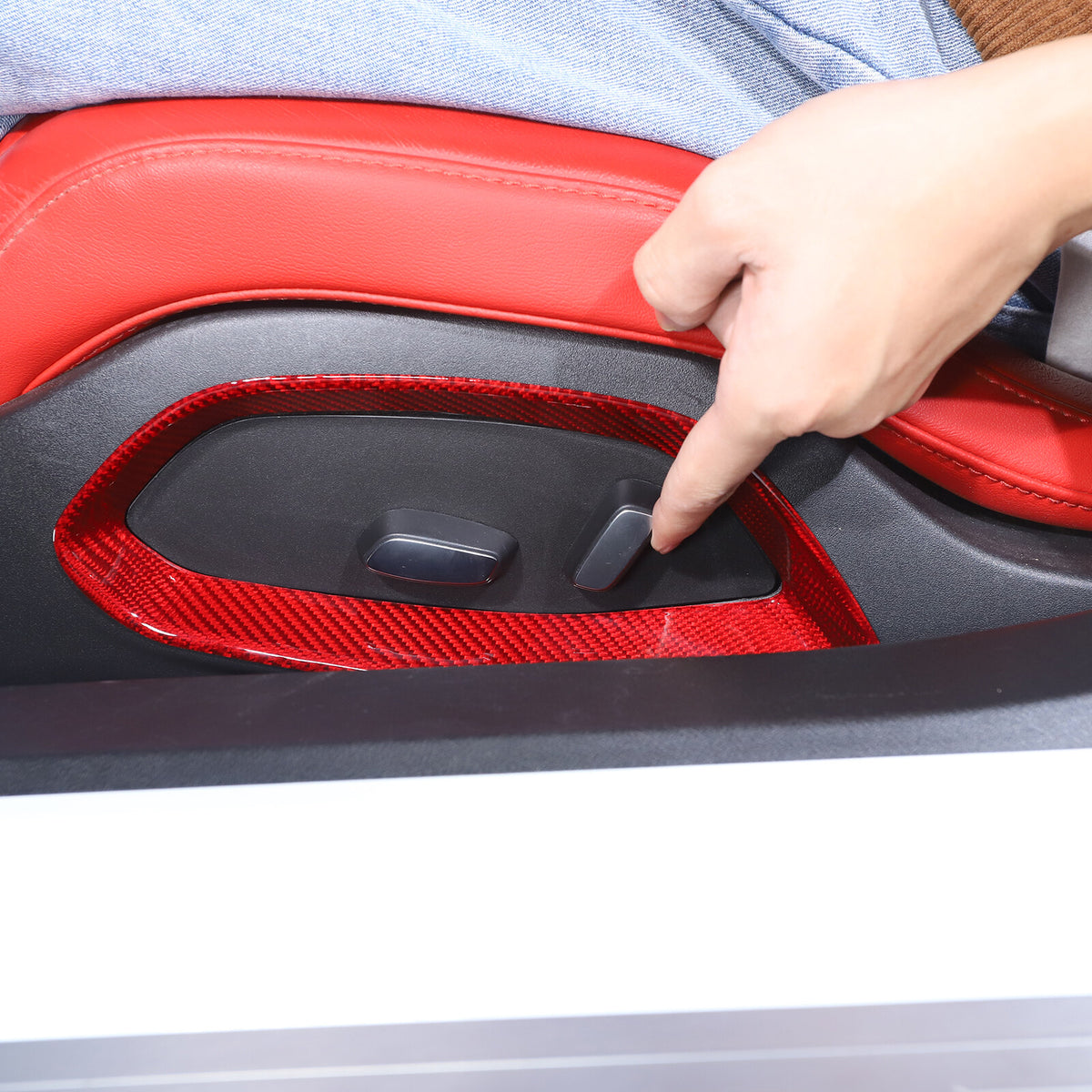 Red Real Carbon Fiber Full Interior Set Decor Trim Kit for Corvette C8 20-25 - Styles 46-50 31