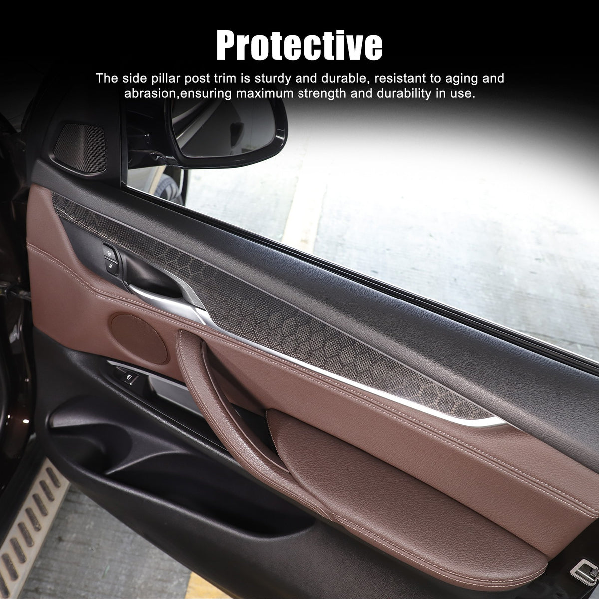Hondycomb Carbon Fiber Interior Door Panel Trim Cover For BMW X5 X6 F15 F16 14+ 7