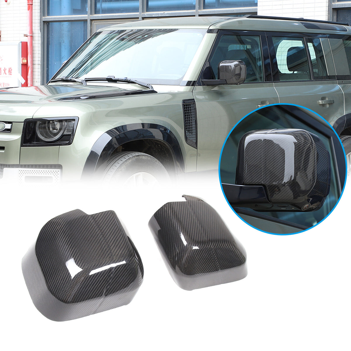 Real Carbon Fiber Rearview Mirror Cover Trim For Land Rover Defender L663 20-25 10