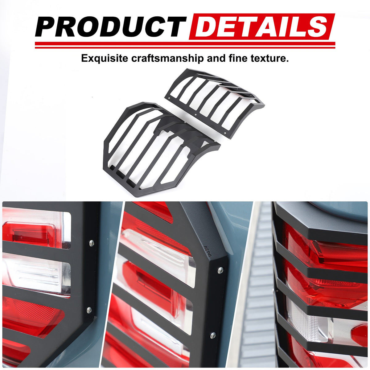 Mesh Carbon Steel Black Taillight Protection Cover Trim For Ford Maverick 2022+ 22
