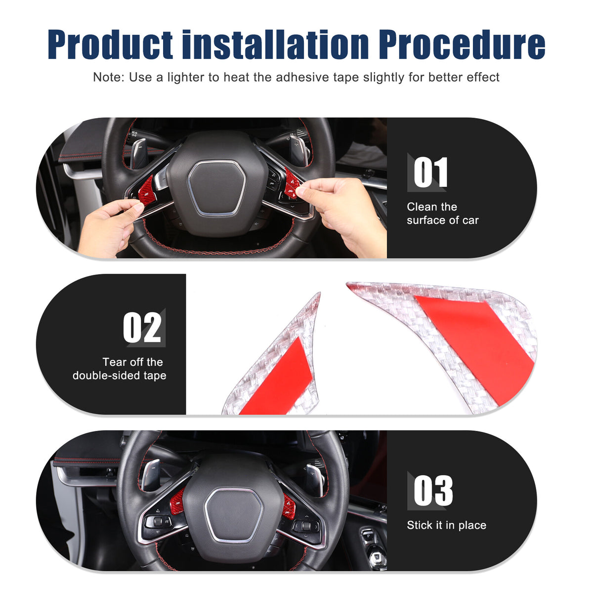 Red Real Carbon Fiber Full Interior Set Decor Trim Kit for Corvette C8 20-25 - Styles 51-55 44