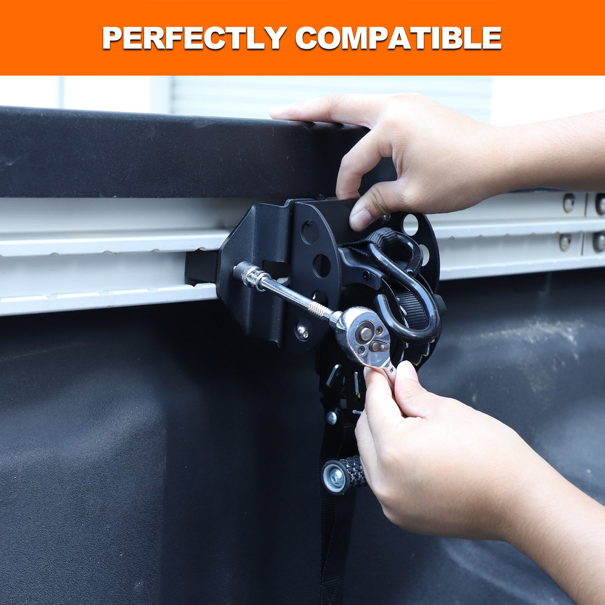 Carbon Steel Truck Bed Tie Down Ratchet Strap For Nissan Frontier 2009-2017 US 9