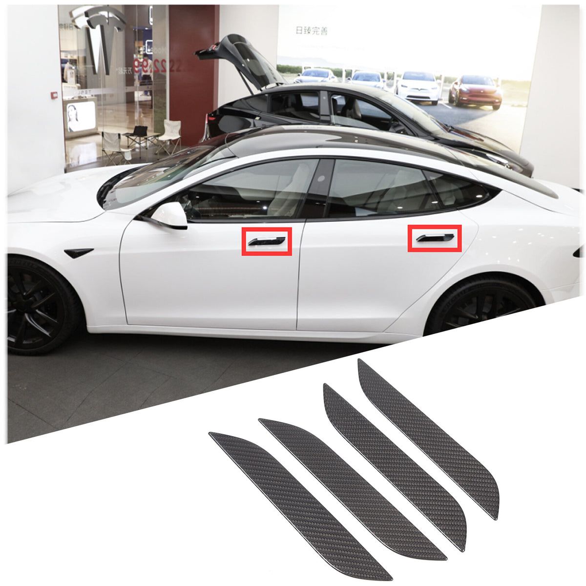 Real Dry Carbon Fiber Center Console Interior Trim Cover For Tesla Model S 23+ 58