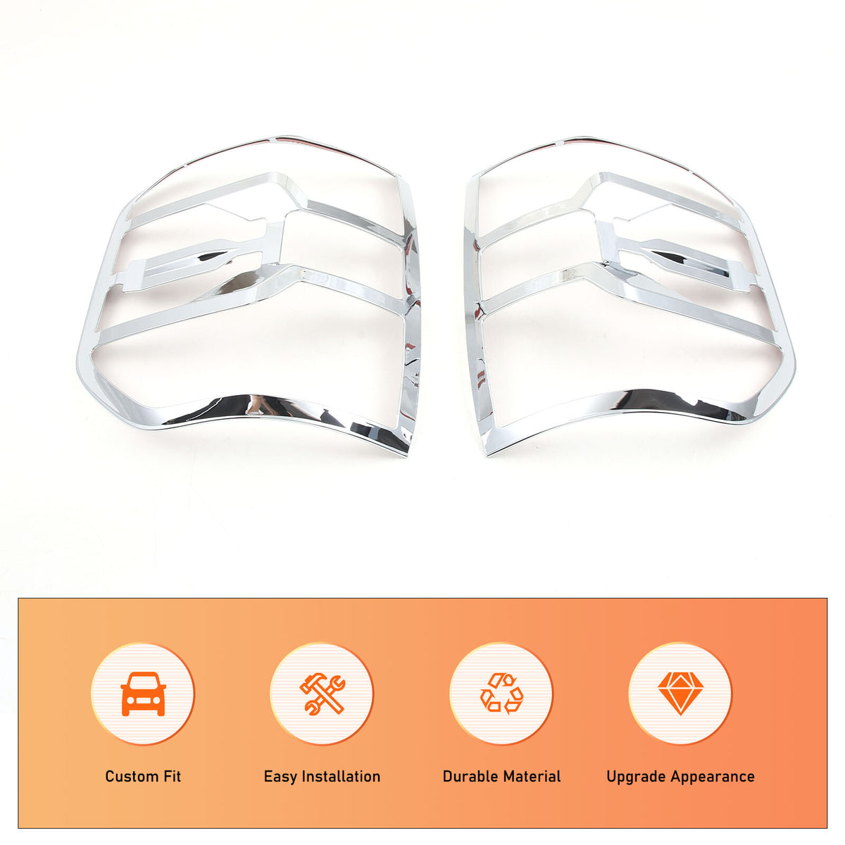 Chrome Silver Rear Taillight Trim Cover Bezel For Ford Maverick 2022-2024 14