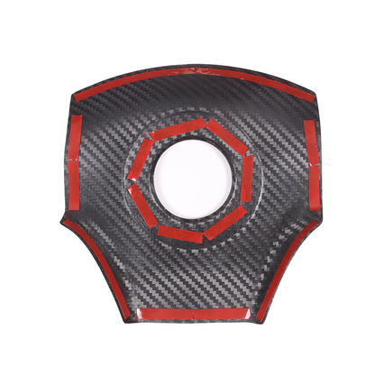 Red Real Carbon Fiber Steering Wheel Center Trim Sticker For Corvette C6 2005-13 6
