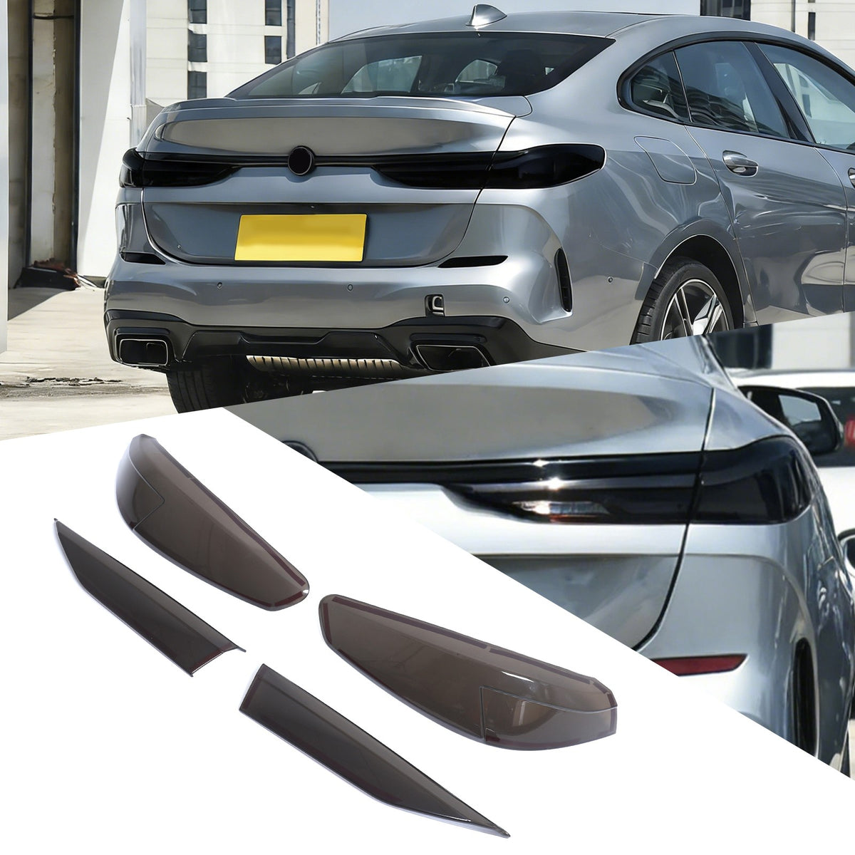 Smoked Black Rear Tail Light Trim For BMW 2 Series F44 Gran Coupe 2020-25 US 5
