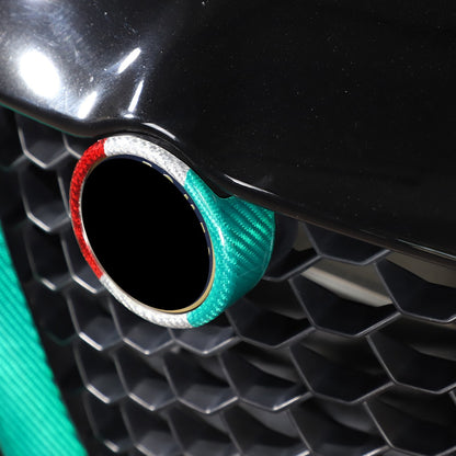 Tricolor Real Carbon Fiber Grille V-Shaped Trim For Alfa Romeo Giulia 2017+ US 13