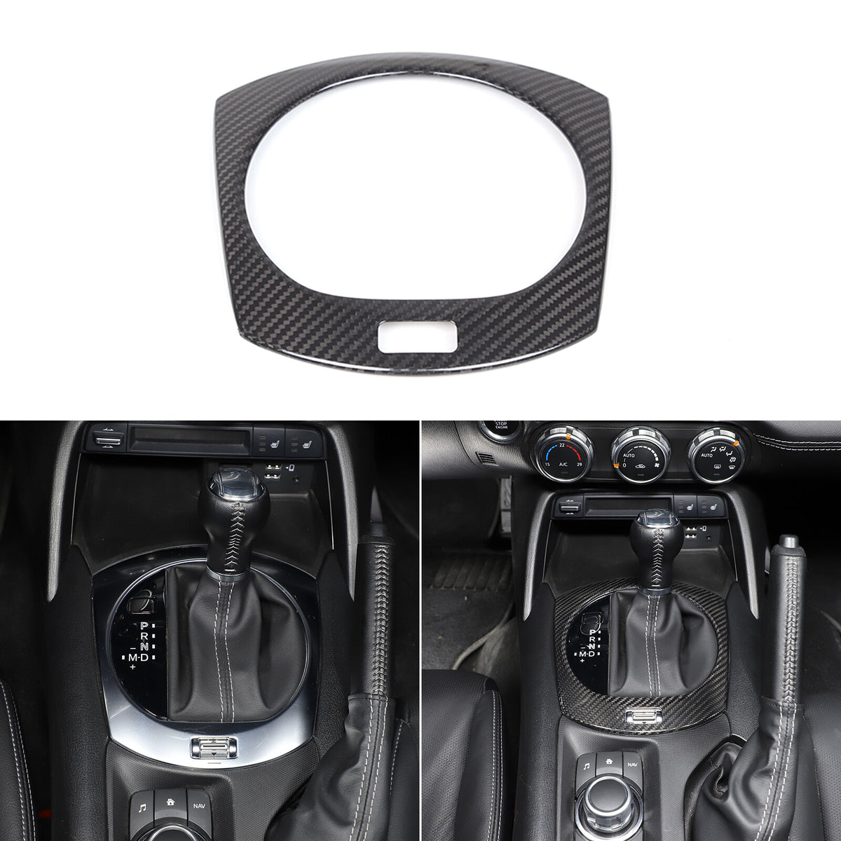 Real Carbon Fiber Center Console Gear Shift Panel trim Cover for Mazda MX-5 16+ 11