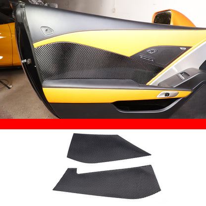 2PCS Carbon Fiber Interior Door Panels Sticker Trim For Corvette C7 2014-2019 US 3