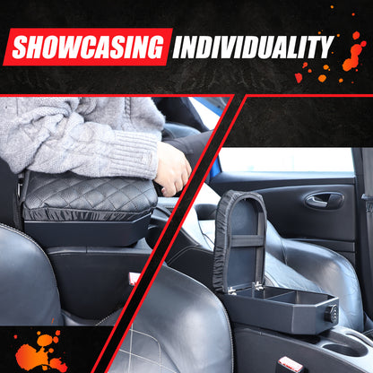 Aluminum Locking Center Armrest Vault Safe Storage Box For SEAT Leon 2008-2012 12