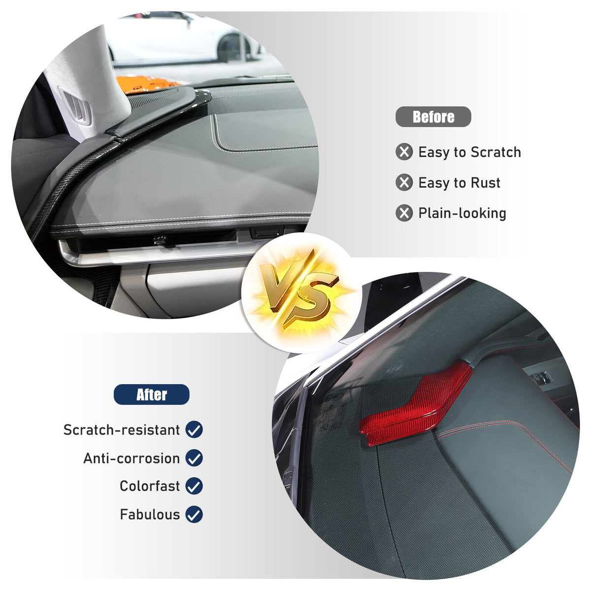 Red Real Carbon Fiber Center Console Dashboard Cover Trim For Corvette C8 20-26 7