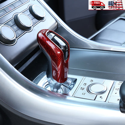 Red Carbon Fiber Gear Shift Knob Cover for LR Range Rover Sport & Jaguar E-PACE 4
