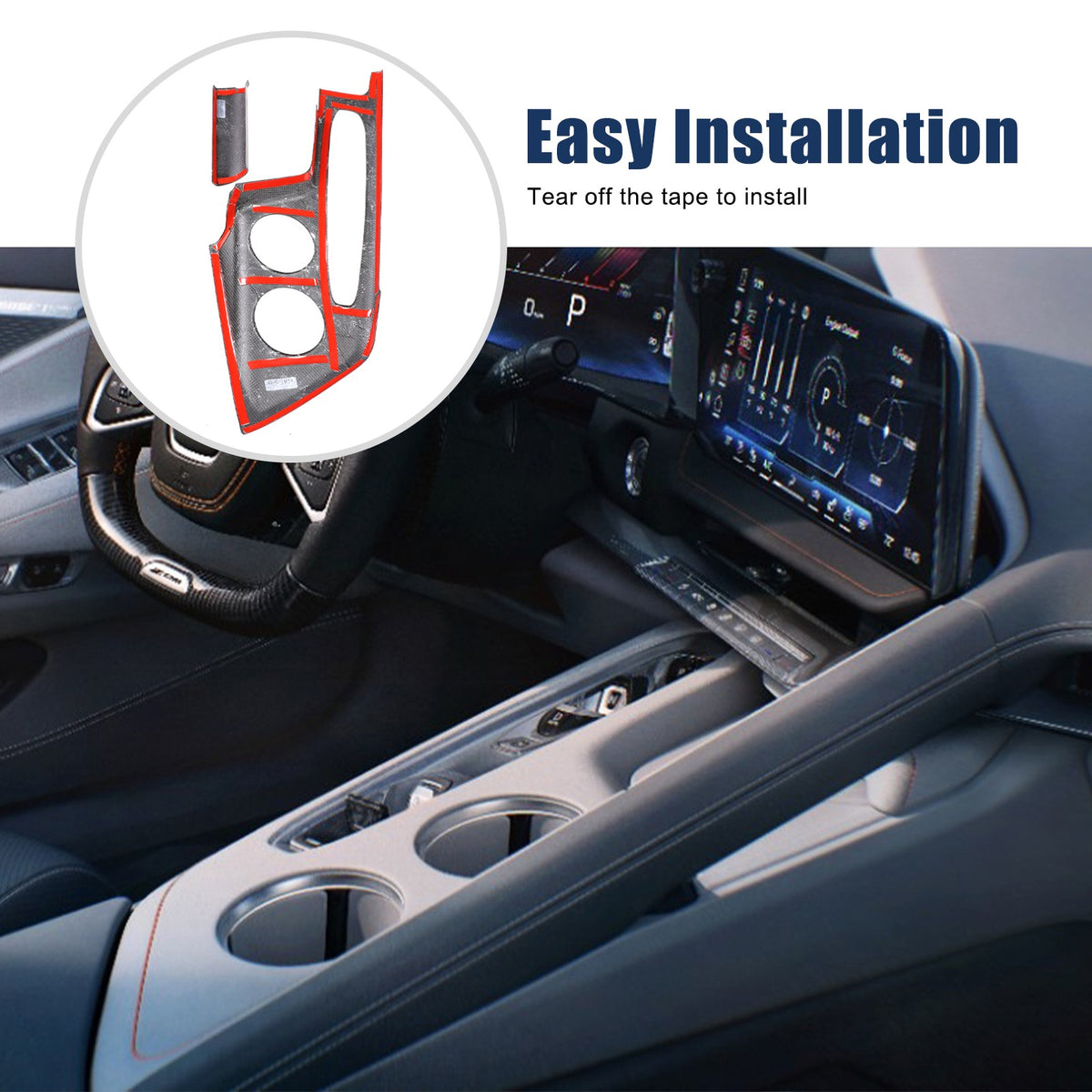 Real Carbon Fiber Center Gear Shift Panel Cover Trim For Corvette C8 2026+ US 17